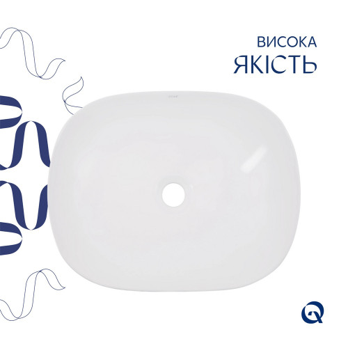 Комплект Qtap Aquarius: Раковина накладна прамокутна 465x375x115 мм White + Донний клапан PU02