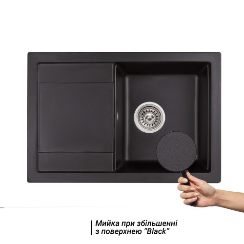 Кухонна мийка Qtap CS 7449 Black (QT7449BLA404)
