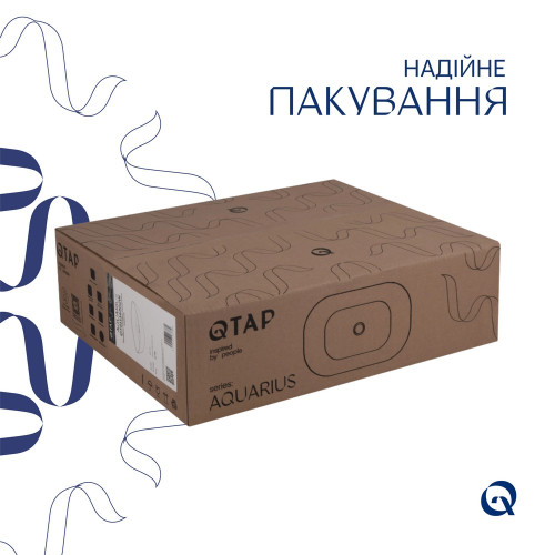 Комплект Qtap Aquarius: Раковина накладна прамокутна 465x375x115 мм White + Донний клапан PU02