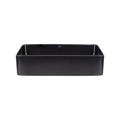 Раковина-чаша Qtap Tern 500х350х145 Matt black з донним клапаном QT1711A055MB