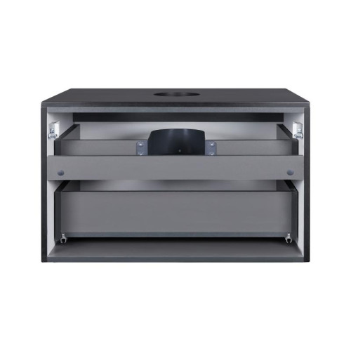 Тумба QtapTern підвісна, з 2 ящиками 1000х580х500 мм Matt Black