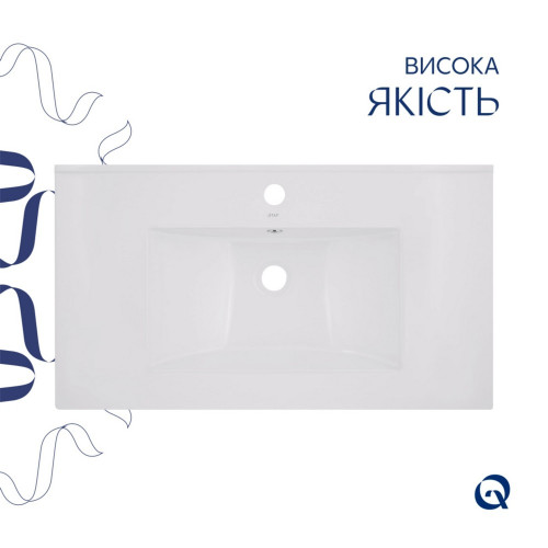 Комплект Albatross: Раковина врізна меблева 820x460x180 мм, White, прямокутна + Донний клапан Pop-up PU02O