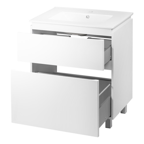 Комплект Qtap Albatross 710х825х460 White тумба підлогова + раковина урізна QT0171TN700D3070CW