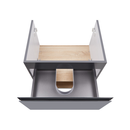 Тумба підвісна Qtap Robin 600х580х437 Graphite/Whitish oak QT1374TPВ6002GWO
