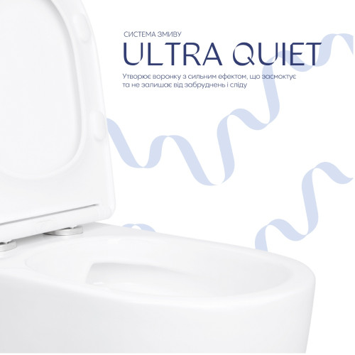 Унітаз підлоговий Qtap Evia Ultra Quiet 630×350×795 мм з сидінням Soft-close, White QTEVI27W49258