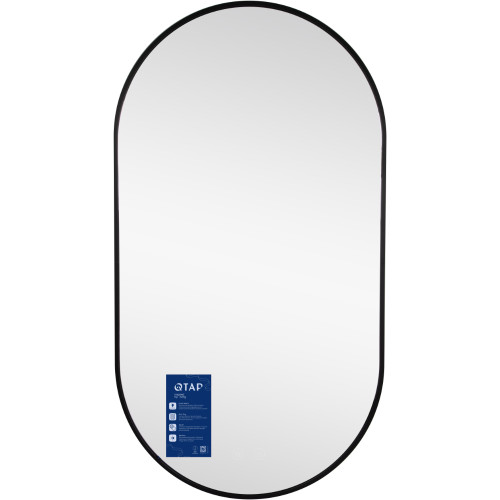 Дзеркало Qtap Scorpio (SC1) з LED-підсвічуванням Touch, з антизапотіванням, з димером, рег. темп. кольору (3000-6500K) Black QTSC500900