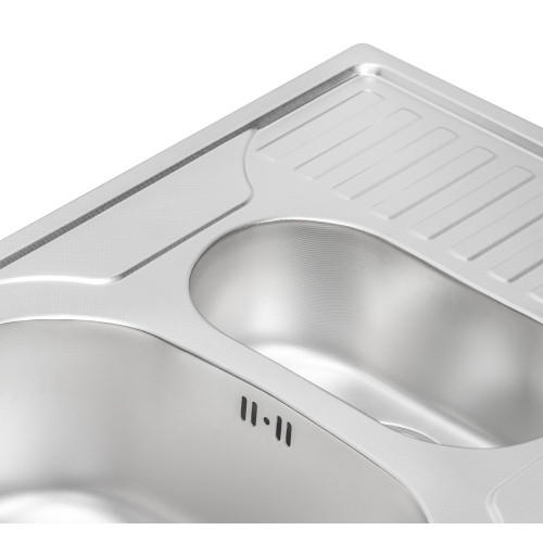 Кухонна мийка з додатиковою чашею Qtap 7850-B 0,8 мм Micro Decor (QT7850BMICDEC08)