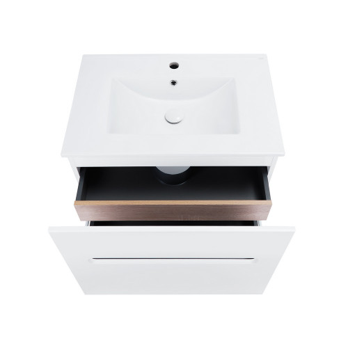Комплект Qtap Virgo 700х580х437 White/Whitish oak тумба підвісна + раковина урізна  QT1872TPА7013070CW