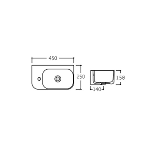 Раковина Qtap Tern 450х250х158 White QT1711H02RW