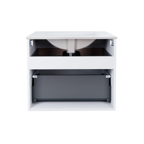 Комплект Qtap Virgo 700х580х437 White/Whitish oak тумба підвісна + раковина урізна  QT1872TPА7013070CW