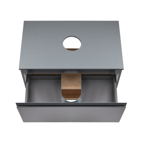 Тумба підлогова Qtap Robin 700х616х437 Graphite/Whitish oak зі стільницею QT1380TNН7002GWO