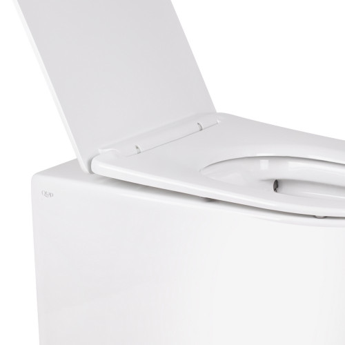Набір Qtap змивний бачок з панеллю змиву Nest (QT0122490S4Q1 + QT0111M08V1384W) + унітаз з сидінням Swan QT16223178W