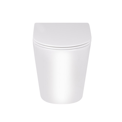 Набір Qtap змивний бачок з панеллю змиву Nest (QT0122490S4Q1 + QT0111M08V1384W) + унітаз Swan QT16223178W + біде Stork QT15443378W + змішувач для біде Arena QTARECRM