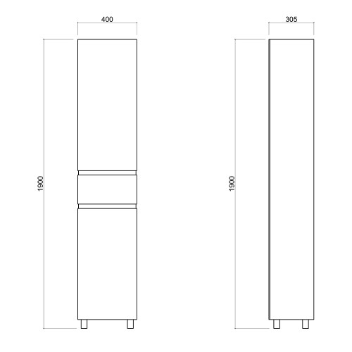 Пенал підлоговий Qtap Albatross 400х1900х305 White QT0175PN1900DRW