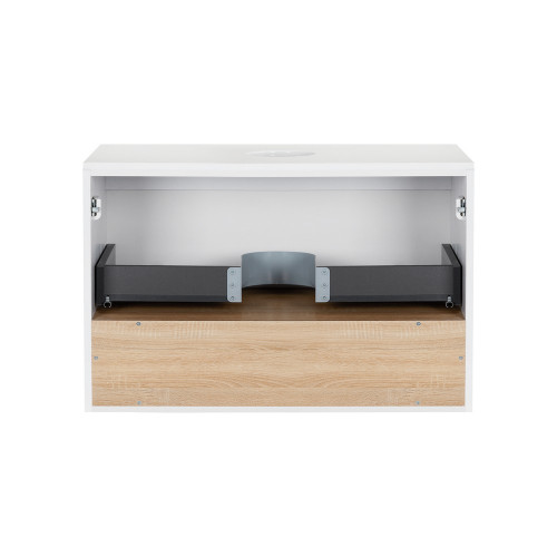 Тумба підвісна Qtap Robin 800х480х470 White/Whitish oak зі стільницею QT1379TPН8001WWO