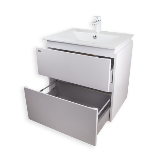 Комплект Qtap Albatross 605х725х460 White тумба підвісна +  раковина урізна QT0172TP600D3060CW