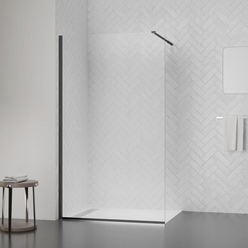 Душова перегородка Qtap Walk-In Standard BLM201.C8 100х200 см, скло Clear 8 мм, покриття CalcLess