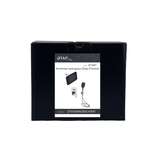 Комплект для душу Qtap Stenava Chrome: Змішувач QTST6245102DC + Лійки (QTRUC125CRM45954,QTHLA107CRM45784) + Шланг QTHADPVC200C + QTCRMBH130