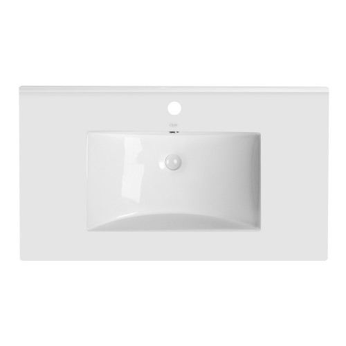 Комплект Qtap Virgo 800х580х437 White/Whitish oak тумба підвісна + раковина урізна  QT1872TPА8013080CW