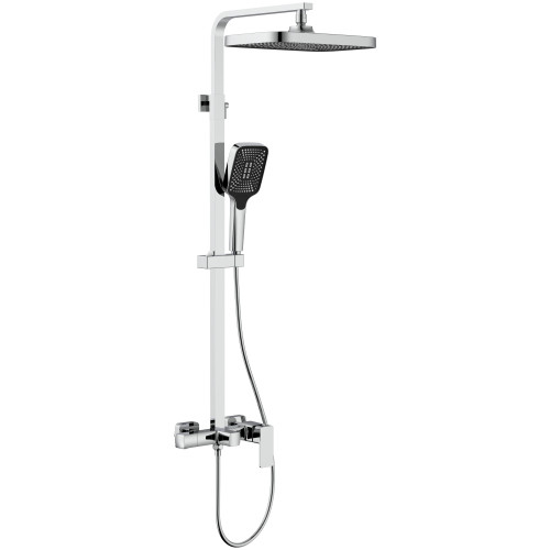 Душова система для кабіни Qtap Capricorn на три споживача (з виливом) 53103KNC Chrome