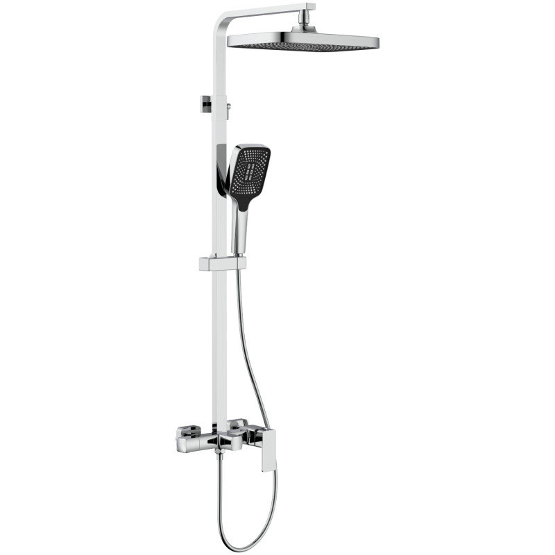 Душевая система для кабины Qtap Capricorn на три потребителя (с изливом) 53103KNC Chrome