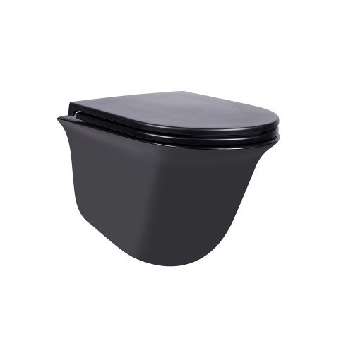 Унитаз подвесной Qtap Virgo безободковый с сиденьем Soft-close QT1833051ERMB Унитаз подвесной Qtap Virgo безободковый с сиденьем Soft-close QT1833051ERMB