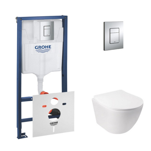 Набор инсталляция 4 в 1 Grohe Rapid SL 38772001 + унитаз с сиденьем Qtap Jay QT07335176W Набор инсталляция 4 в 1 Grohe Rapid SL 38772001 + унитаз с сиденьем Qtap Jay QT07335176W