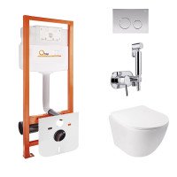 Комплект Qtap інсталяція Nest QTNESTM425M11CRM + унітаз з сидінням Jay QT07335176W + набір для гігієнічного душу зі змішувачем Inspai-Varius QTINSVARCRMV00440501 Комплект Qtap інсталяція Nest QTNESTM425M11CRM + унітаз з сидінням Jay QT07335176W + набір для гігієнічного душу зі змішувачем Inspai-Varius QTINSVARCRMV00440501