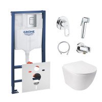 Комплект інсталяція Grohe Rapid SL 38772001 + унітаз з сидінням Qtap Jay QT07335176W + набір для гігієнічного душу зі змішувачем Grohe BauLoop 111042 Комплект інсталяція Grohe Rapid SL 38772001 + унітаз з сидінням Qtap Jay QT07335176W + набір для гігієнічного душу зі змішувачем Grohe BauLoop 111042