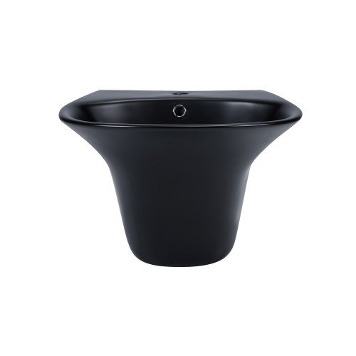 Раковина підвісна моноблок Qtap Virgo 550х430х400 Matt black з донним клапаном QT1811037GMB Раковина підвісна моноблок Qtap Virgo 550х430х400 Matt black з донним клапаном QT1811037GMB