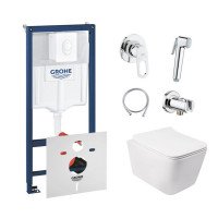 Комплект інсталяція Grohe Rapid SL 38722001 + унітаз з сидінням Qtap Crow QT05335170W + набір для гігієнічного душу зі змішувачем Grohe BauLoop 111042 Комплект інсталяція Grohe Rapid SL 38722001 + унітаз з сидінням Qtap Crow QT05335170W + набір для гігієнічного душу зі змішувачем Grohe BauLoop 111042