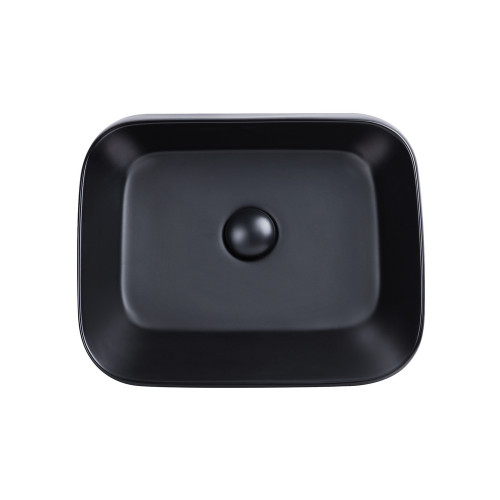 Раковина Qtap Scorpio 450х390х120 Matt black с донным клапаном QT14112242MBMB