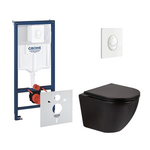 Набор инсталляция 4 в 1 Grohe Rapid SL 38722001 + унитаз с сиденьем Qtap Robin QT1333046ERMB Набор инсталляция 4 в 1 Grohe Rapid SL 38722001 + унитаз с сиденьем Qtap Robin QT1333046ERMB