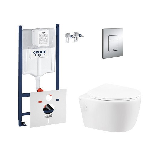 Набор инсталляция 4 в 1 Grohe Rapid SL 3884000G + унитаз с сиденьем Qtap Leo QT11331002ERW Набор инсталляция 4 в 1 Grohe Rapid SL 3884000G + унитаз с сиденьем Qtap Leo QT11331002ERW
