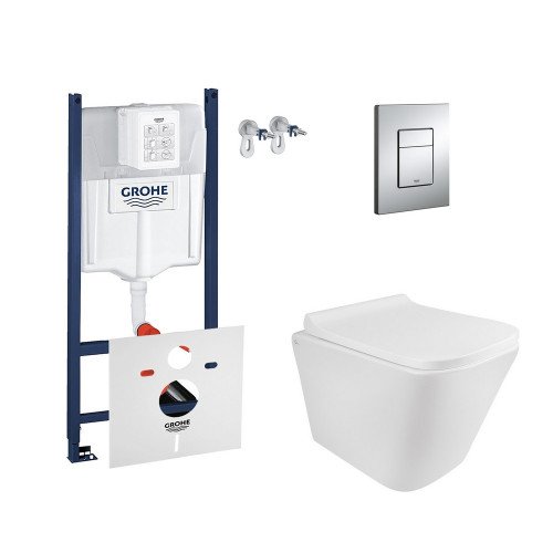 Набор инсталляция 4 в 1 Grohe Rapid SL 3884000G + унитаз с сиденьем Qtap Tern QT1733052ERW Набор инсталляция 4 в 1 Grohe Rapid SL 3884000G + унитаз с сиденьем Qtap Tern QT1733052ERW