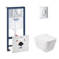 Набор инсталляция 4 в 1 Grohe Rapid SL 38721001 + унитаз с сиденьем Qtap Crow QT05335170W Набор инсталляция 4 в 1 Grohe Rapid SL 38721001 + унитаз с сиденьем Qtap Crow QT05335170W