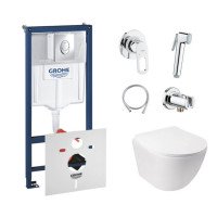 Комплект інсталяція Grohe Rapid SL 38721001 + унітаз з сидінням Qtap Jay QT07335176W + набір для гігієнічного душу зі змішувачем Grohe BauLoop 111042 Комплект інсталяція Grohe Rapid SL 38721001 + унітаз з сидінням Qtap Jay QT07335176W + набір для гігієнічного душу зі змішувачем Grohe BauLoop 111042