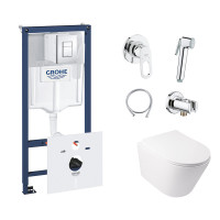 Комплект інсталяція Grohe Rapid SL 38827000 + унітаз з сидінням Qtap Swan QT16335178W + набір для гігієнічного душу зі змішувачем Grohe BauLoop 111042 Комплект інсталяція Grohe Rapid SL 38827000 + унітаз з сидінням Qtap Swan QT16335178W + набір для гігієнічного душу зі змішувачем Grohe BauLoop 111042