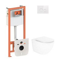 Набір Qtap інсталяція 4 в 1 з панеллю змиву Nest (QT0133M425 + QT0111V1164GW) + унітаз з сидінням Robin QT13332141ERW Набір Qtap інсталяція 4 в 1 з панеллю змиву Nest (QT0133M425 + QT0111V1164GW) + унітаз з сидінням Robin QT13332141ERW