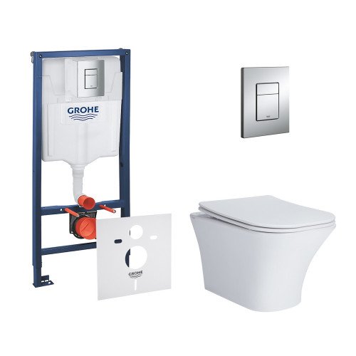 Набор инсталляция 4 в 1 Grohe Rapid SL 38772001 + унитаз с сиденьем Qtap Presto QT24332615EW Набор инсталляция 4 в 1 Grohe Rapid SL 38772001 + унитаз с сиденьем Qtap Presto QT24332615EW
