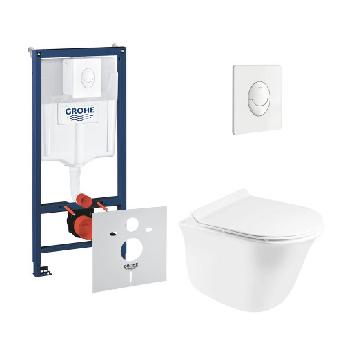 Набор инсталляция 4 в 1 Grohe Rapid SL 38722001 + унитаз с сиденьем Qtap QtapVirgo QT1833051ERW Набор инсталляция 4 в 1 Grohe Rapid SL 38722001 + унитаз с сиденьем Qtap QtapVirgo QT1833051ERW