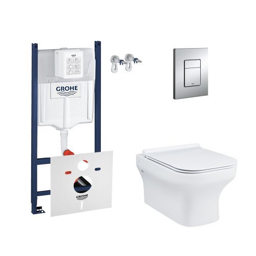 Набор инсталляция 4 в 1 Grohe Rapid SL 3884000G + унитаз с сиденьем Qtap Cardinal QT0433C660HW Набор инсталляция 4 в 1 Grohe Rapid SL 3884000G + унитаз с сиденьем Qtap Cardinal QT0433C660HW