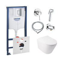 Комплект інсталяція Grohe Rapid SL 38772001 + унітаз з сидінням Qtap Swan QT16335178W + набір для гігієнічного душу зі змішувачем Grohe BauClassic 111048 Комплект інсталяція Grohe Rapid SL 38772001 + унітаз з сидінням Qtap Swan QT16335178W + набір для гігієнічного душу зі змішувачем Grohe BauClassic 111048