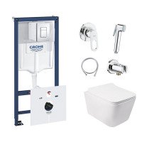 Комплект інсталяція Grohe Rapid SL 38827000 + унітаз з сидінням Qtap Crow QT05335170W + набір для гігієнічного душу зі змішувачем Grohe BauLoop 111042 Комплект інсталяція Grohe Rapid SL 38827000 + унітаз з сидінням Qtap Crow QT05335170W + набір для гігієнічного душу зі змішувачем Grohe BauLoop 111042