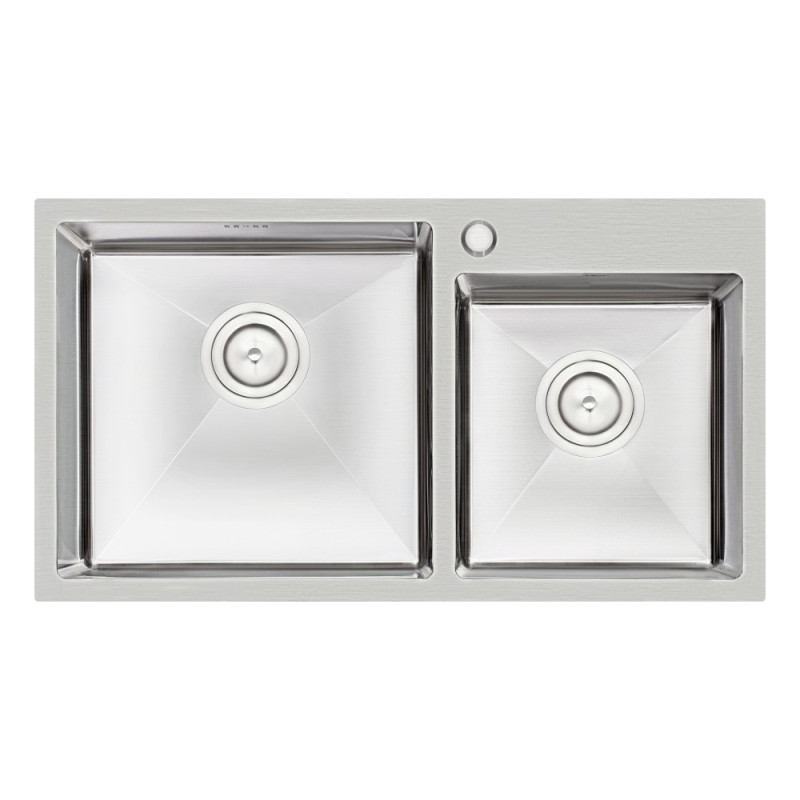Кухонна мийка з двома чашами Qtap S7843 2.7/1.0 мм Satin (QTS784310)