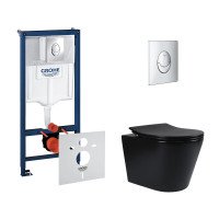 Набор инсталляция 4 в 1 Grohe Rapid SL 38721001 + унитаз с сиденьем Qtap Scorpio QT1433053ERMB Набор инсталляция 4 в 1 Grohe Rapid SL 38721001 + унитаз с сиденьем Qtap Scorpio QT1433053ERMB