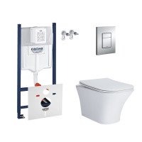 Набір інсталяція 4 в 1 Grohe Rapid SL 3884000G + унітаз з сидінням Qtap Presto QT24332615EW Набір інсталяція 4 в 1 Grohe Rapid SL 3884000G + унітаз з сидінням Qtap Presto QT24332615EW