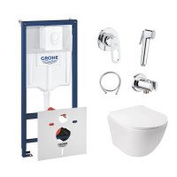 Комплект інсталяція Grohe Rapid SL 38722001 + унітаз з сидінням Qtap Jay QT07335176W + набір для гігієнічного душу зі змішувачем Grohe BauLoop 111042 Комплект інсталяція Grohe Rapid SL 38722001 + унітаз з сидінням Qtap Jay QT07335176W + набір для гігієнічного душу зі змішувачем Grohe BauLoop 111042