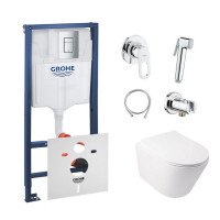 Комплект інсталяція Grohe Rapid SL 38772001 + унітаз з сидінням Qtap Swan QT16335178W + набір для гігієнічного душу зі змішувачем Grohe BauLoop 111042 Комплект інсталяція Grohe Rapid SL 38772001 + унітаз з сидінням Qtap Swan QT16335178W + набір для гігієнічного душу зі змішувачем Grohe BauLoop 111042