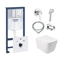 Комплект инсталляция Grohe Rapid SL 38827000 + унитаз с сиденьем Qtap Crow QT05335170W + набор для гигиенического душа со смесителем Grohe BauClassic 111048 Комплект инсталляция Grohe Rapid SL 38827000 + унитаз с сиденьем Qtap Crow QT05335170W + набор для гигиенического душа со смесителем Grohe BauClassic 111048